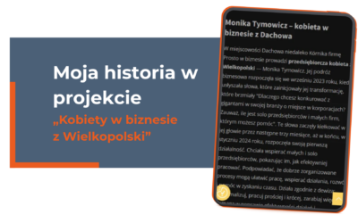Moja historia w projekcie „Kobiety w biznesie z Wielkopolski”
