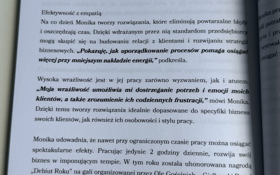 Bohaterka rozdziału o wysokiej wrażliwości w biznesie