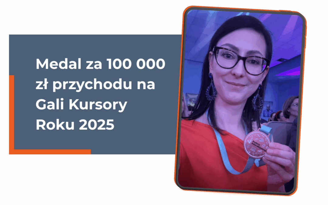 Medal za 100 000 zł przychodu na Gali Kursory Roku 2025