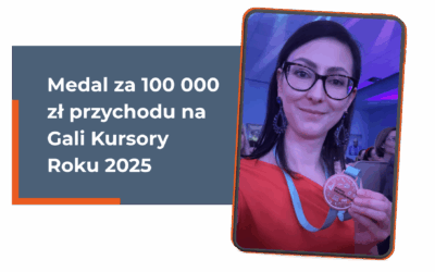 Medal za 100 000 zł przychodu na Gali Kursory Roku 2025